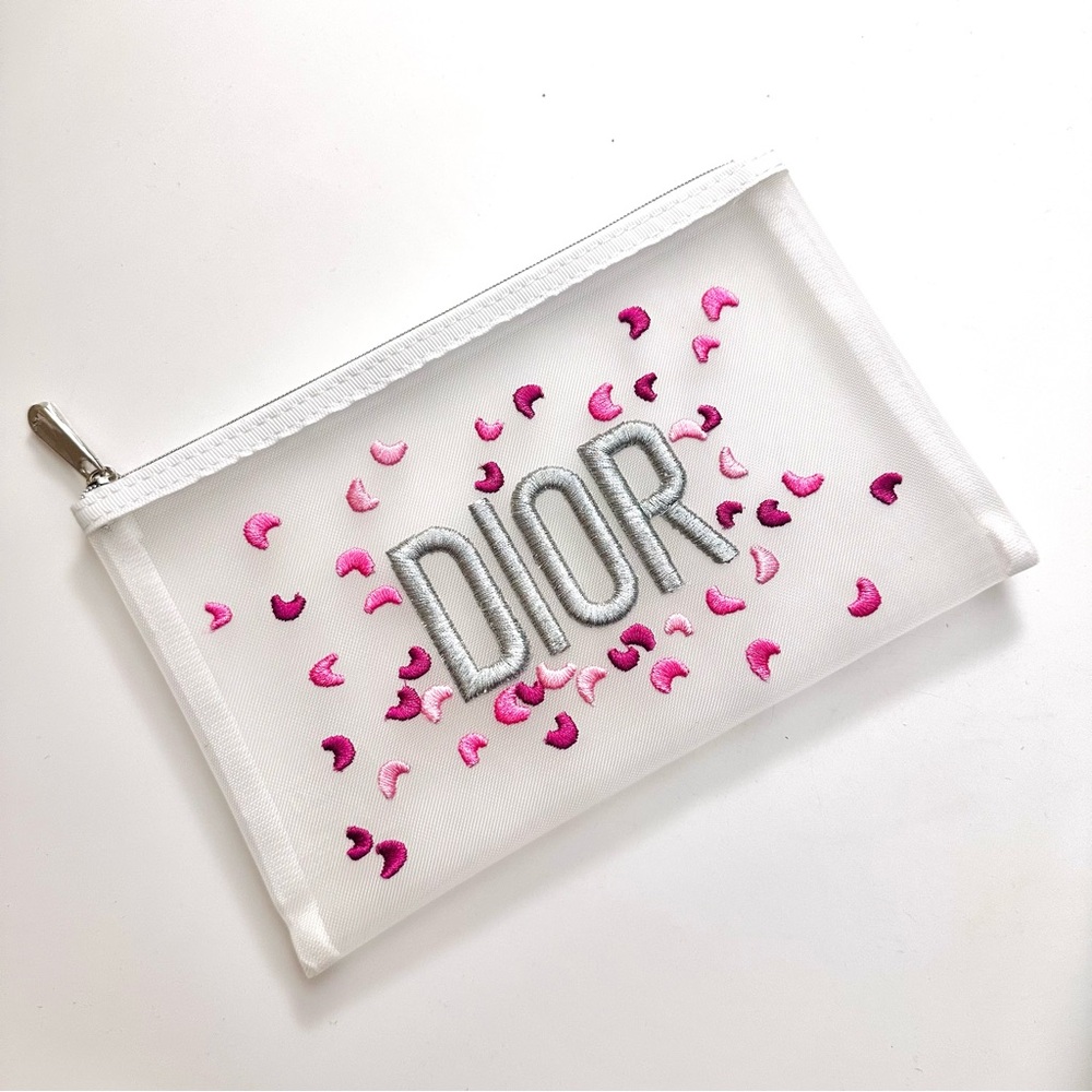 Dior White Pouch with Pink and Silver Details Original - Picture 2 of 6